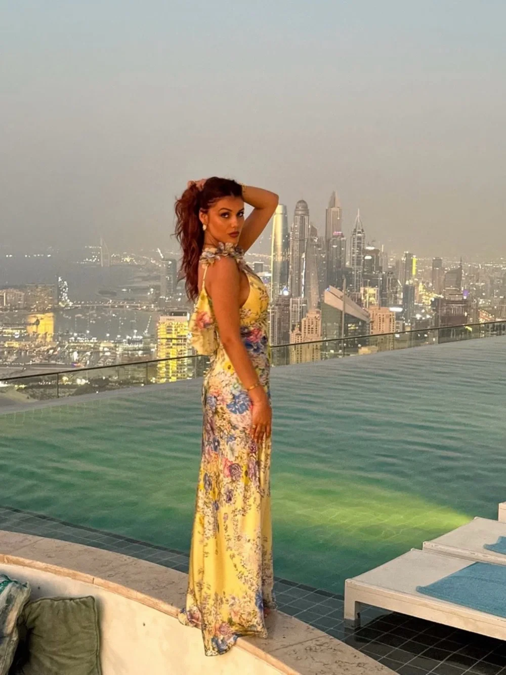 Camilla Yellow Floral V-Neck Maxi Dress with Multicolor Print - Picture 2 of 11